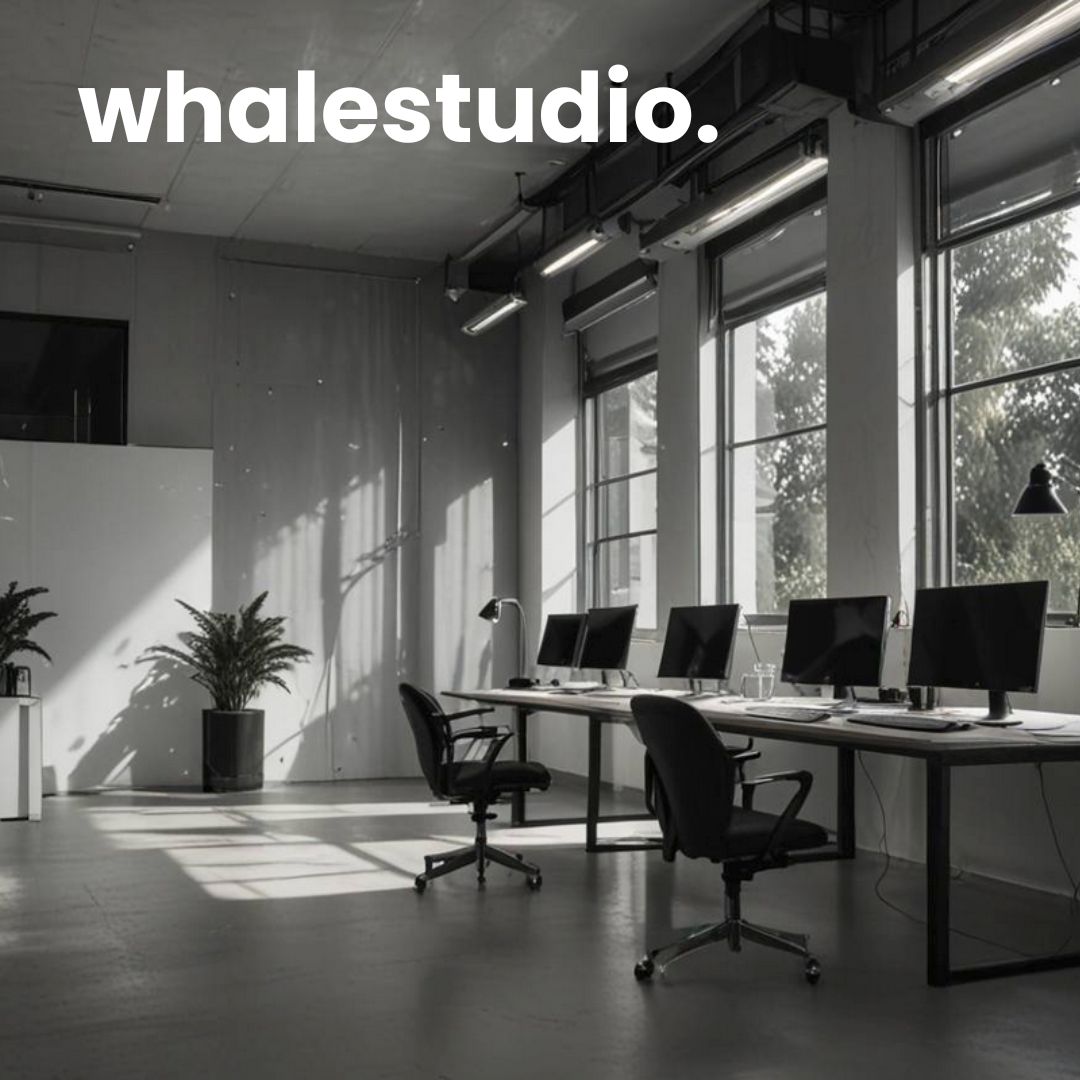 Un studio industrial con la marca whalestudio